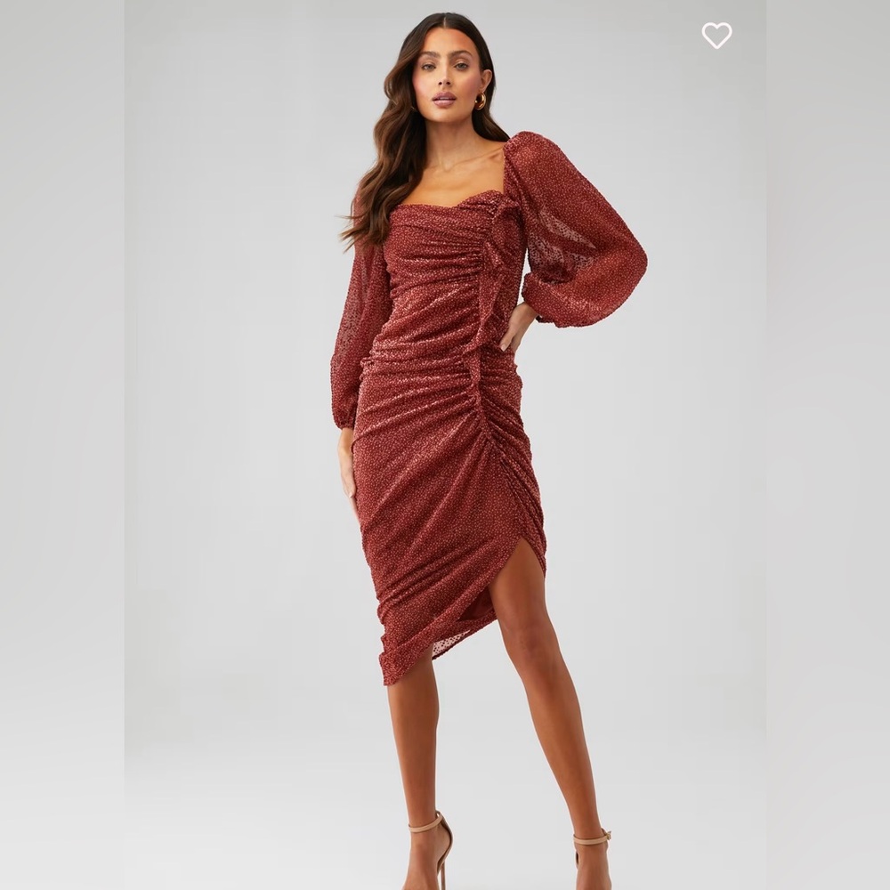 Astr Athen Dress in Burnout Cranberry Size Small